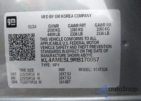 2024 Buick Encore Gx Sport Touring Awd from USA, damaged, VIN KL4AMESL9RB170057
